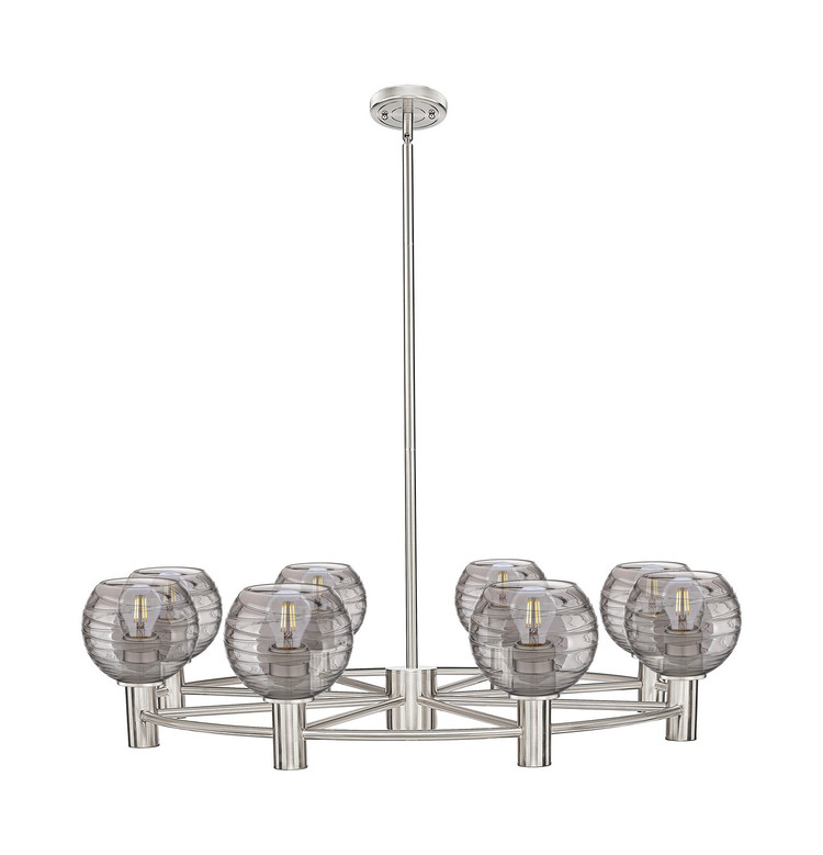 Innovations - 434-8CR-SN-G1213-6SM - Eight Light Chandelier - Downtown Urban - Satin Nickel