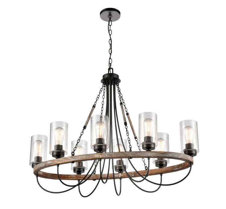Innovations - 442-8CR-BK-SDY-LED - LED Chandelier - Downtown Urban - Matte Black
