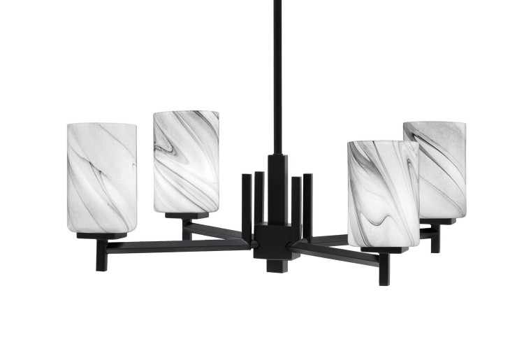 Toltec Lighting - 1204-MB-3009 - Four Light Chandelier - Franklin - Matte Black