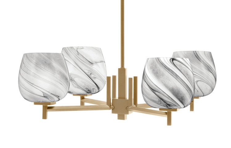 Toltec Lighting - 1204-NAB-4819 - Four Light Chandelier - Franklin - New Age Brass