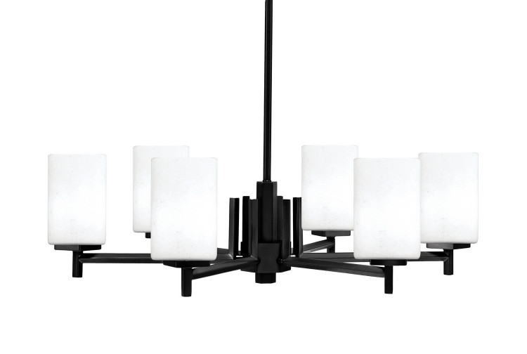 Toltec Lighting - 1206-MB-310 - Six Light Chandelier - Franklin - Matte Black