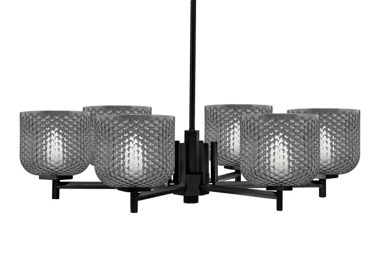 Toltec Lighting - 1206-MB-4612 - Six Light Chandelier - Franklin - Matte Black