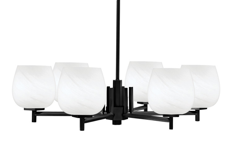 Toltec Lighting - 1206-MB-4811 - Six Light Chandelier - Franklin - Matte Black