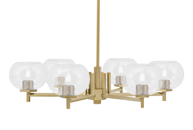 Toltec Lighting - 1206-NAB-202 - Six Light Chandelier - Franklin - New Age Brass
