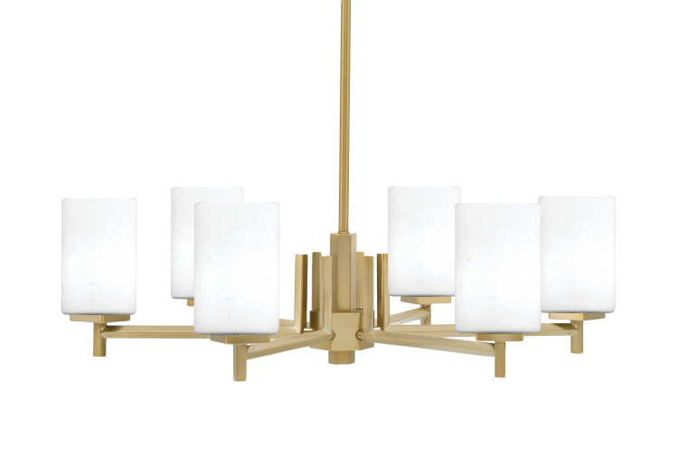 Toltec Lighting - 1206-NAB-310 - Six Light Chandelier - Franklin - New Age Brass