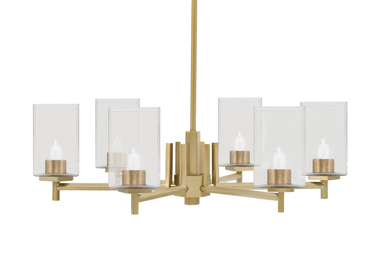 Toltec Lighting - 1206-NAB-530 - Six Light Chandelier - Franklin - New Age Brass