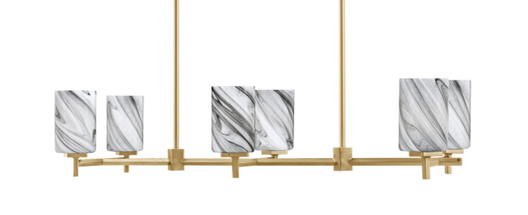 Toltec Lighting - 1226-NAB-3009 - Six Light Island Pendant - Franklin - New Age Brass Toltec Lighting - 1226-NAB-3009 - Six Light Island Pendant - Franklin - New Age Brass