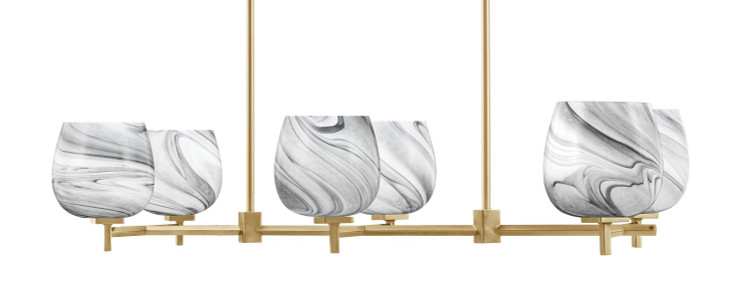 Toltec Lighting - 1226-NAB-4819 - Six Light Island Pendant - Franklin - New Age Brass