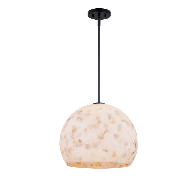 Justice Designs - ALR-6537-MBLK - One Light Pendant - Alabaster Rocks! - Matte Black Justice Designs - ALR-6537-MBLK - One Light Pendant - Alabaster Rocks! - Matte Black