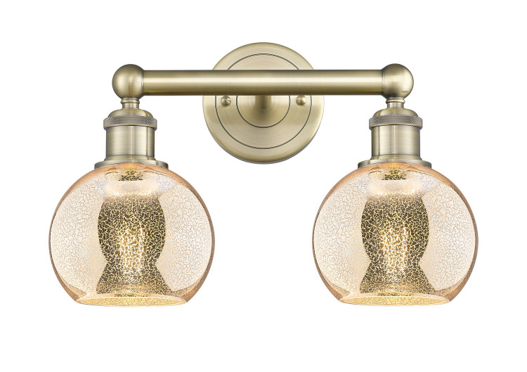 Innovations - 616-2W-AB-G128-6 - Two Light Bath Vanity - Edison - Antique Brass