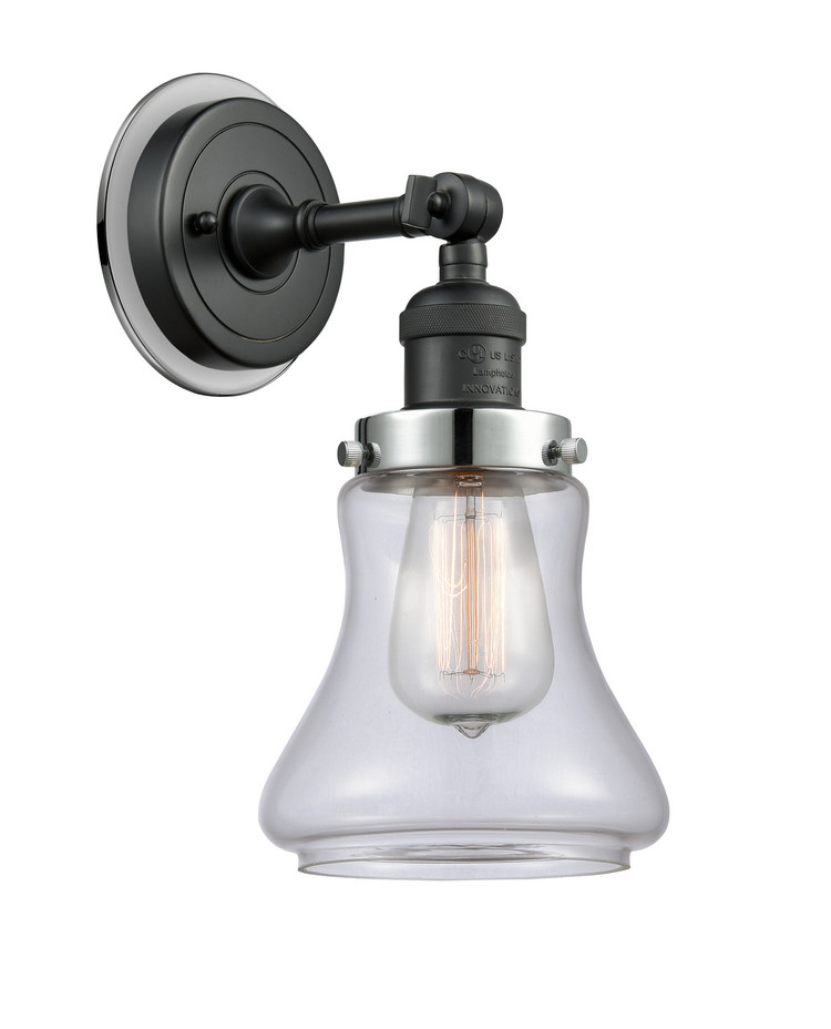 Innovations - 203BK-BPPC-HRPC-G192 - One Light Wall Sconce - Franklin Restoration - Matte Black