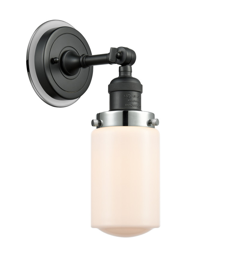 Innovations - 203BK-BPPC-HRPC-G311 - One Light Wall Sconce - Franklin Restoration - Matte Black