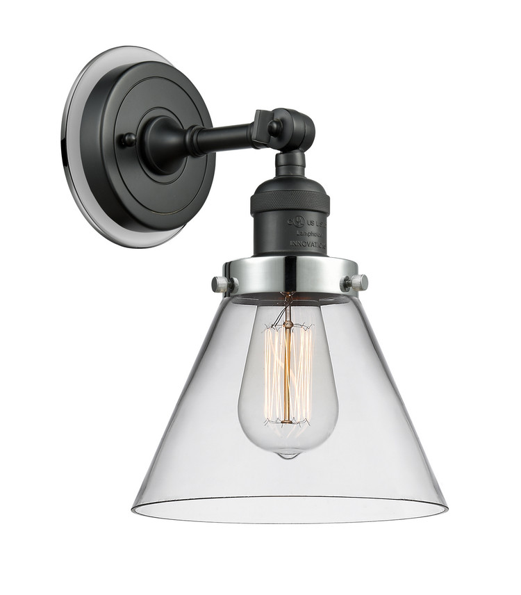 Innovations - 203BK-BPPC-HRPC-G42 - One Light Wall Sconce - Franklin Restoration - Matte Black