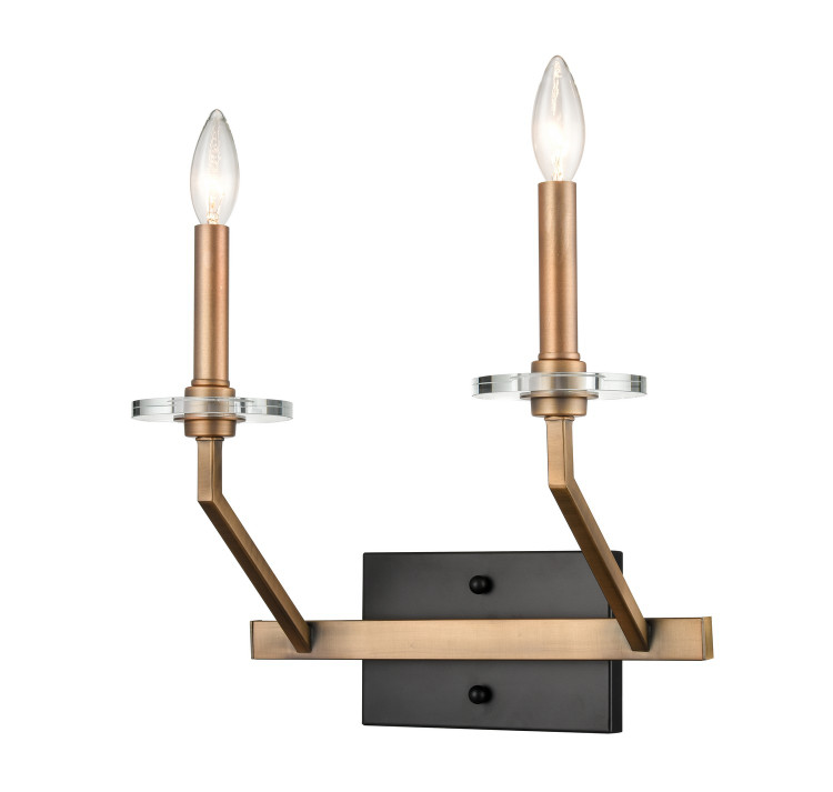 Innovations - 331-2W-BBG - Two Light Wall Sconce - Raleigh - Black Brushed Brass