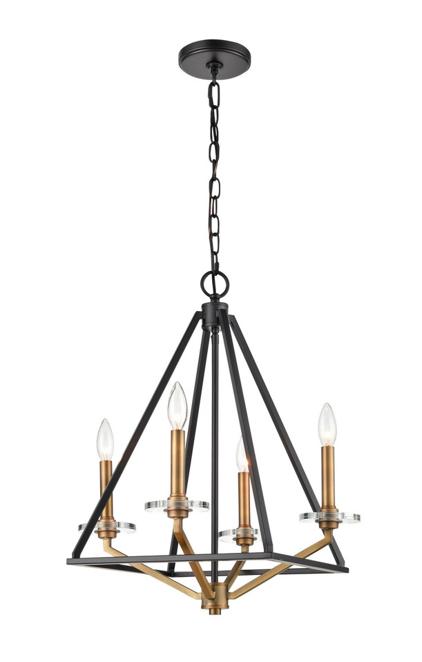 Innovations - 331-4MCR-BBG - Four Light Mini Chandelier - Raleigh - Black Brushed Brass