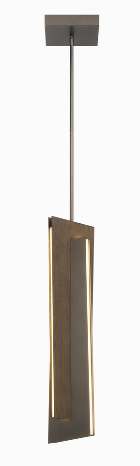 George Kovacs - P1642-895-L - LED Mini Pendant - Intersezioni - Midnight Iron And Faux Walnut