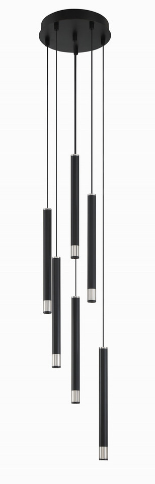 George Kovacs - P5404-691-L - LED Pendant - Wand - Brushed Nickel and Coal Highlights