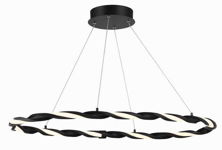 George Kovacs - P5482-66A-L - LED Pendant - Convolution - Coal Black