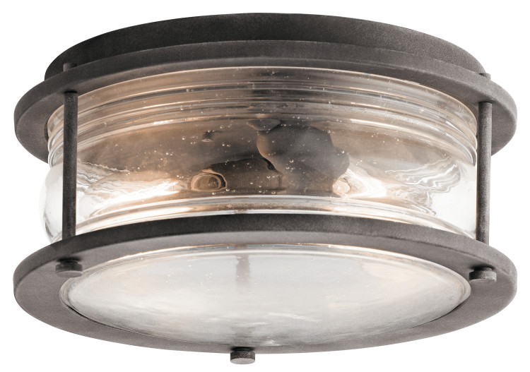 Kichler - 49669WZC - Two Light Outdoor Ceiling Mount - Ashland Bay - Weathered Zinc Kichler - 49669WZC - Two Light Outdoor Ceiling Mount - Ashland Bay - Weathered Zinc