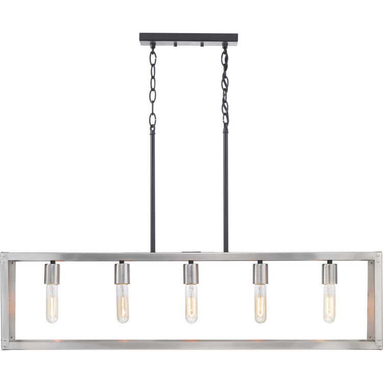 Progress Lighting - P400145-135 - Five Light Island Pendant - Union Square - Stainless Steel