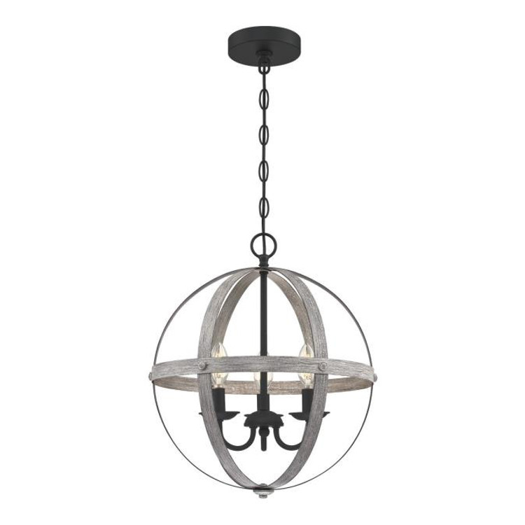 Westinghouse Lighting - 6110400 - Three Light Chandelier - Stella Mira - Antique Ash & Matte Black