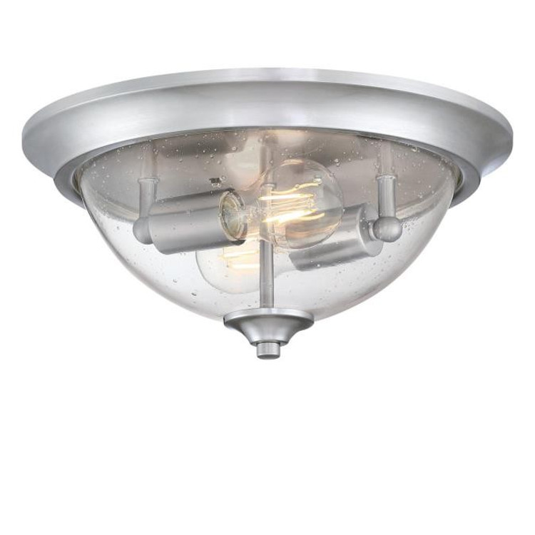 Westinghouse Lighting - 6115900 - Two Light Flush Mount - Basset - Brushed Nickel