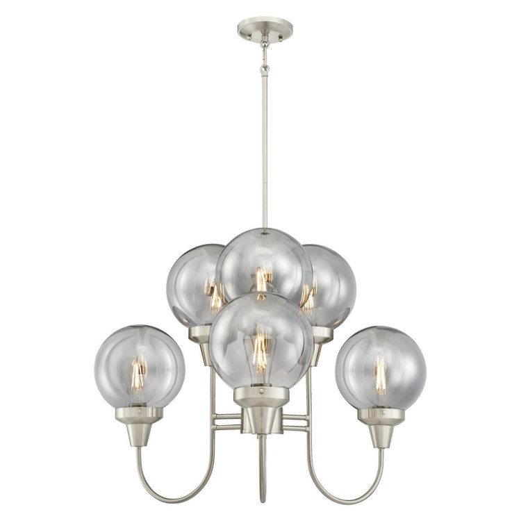 Westinghouse Lighting - 6325300 - Six Light Chandelier - Byron - Brushed Nickel