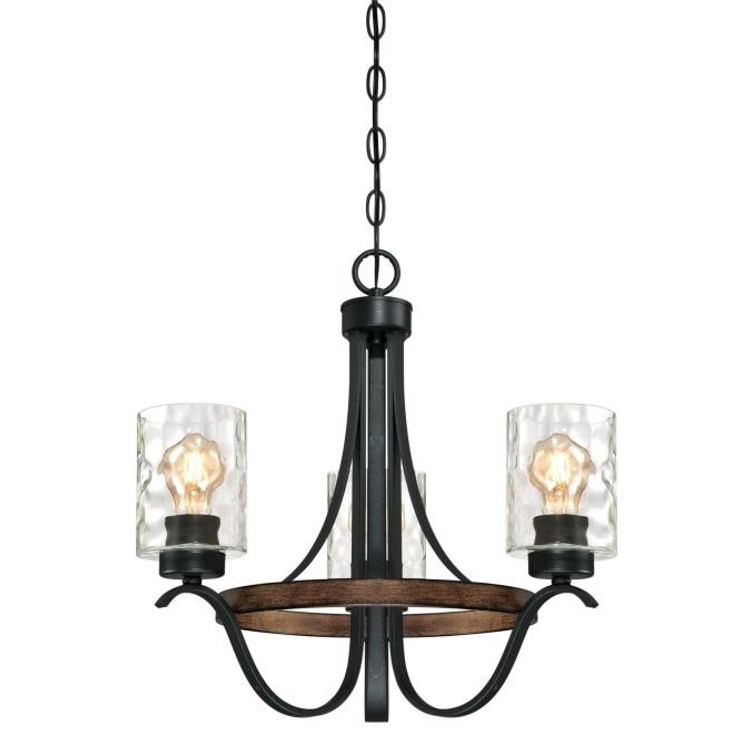 Westinghouse Lighting - 6331800 - Three Light Chandelier - Barnwell - Textured Iron And Barnwood Westinghouse Lighting - 6331800 - Three Light Chandelier - Barnwell - Textured Iron And Barnwood