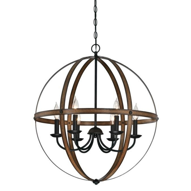 Westinghouse Lighting - 6333600 - Six Light Chandelier - Stella Mira - Barnwood And Oil Rubbed Bronze
