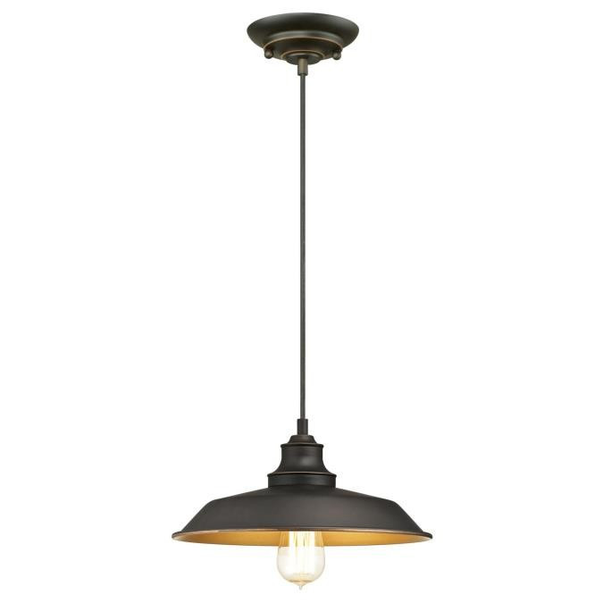 Westinghouse Lighting - 6344700 - One Light Pendant - Iron Hill - Oil Rubbed Bronze With Highlights