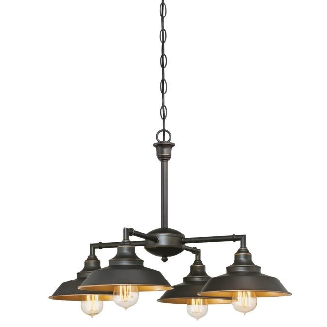 Westinghouse Lighting - 6345000 - Four Light Chandelier/Semi-Flush Mount - Iron Hill - Oil Rubbed Bronze with Highlights