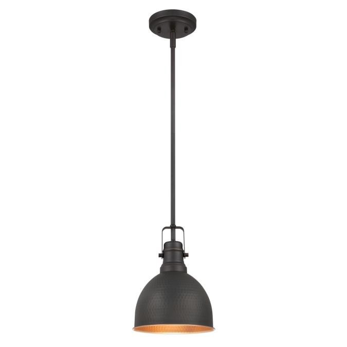 Westinghouse Lighting - 6345600 - One Light Mini Pendant - Madras - Oil Rubbed Bronze With Highlights