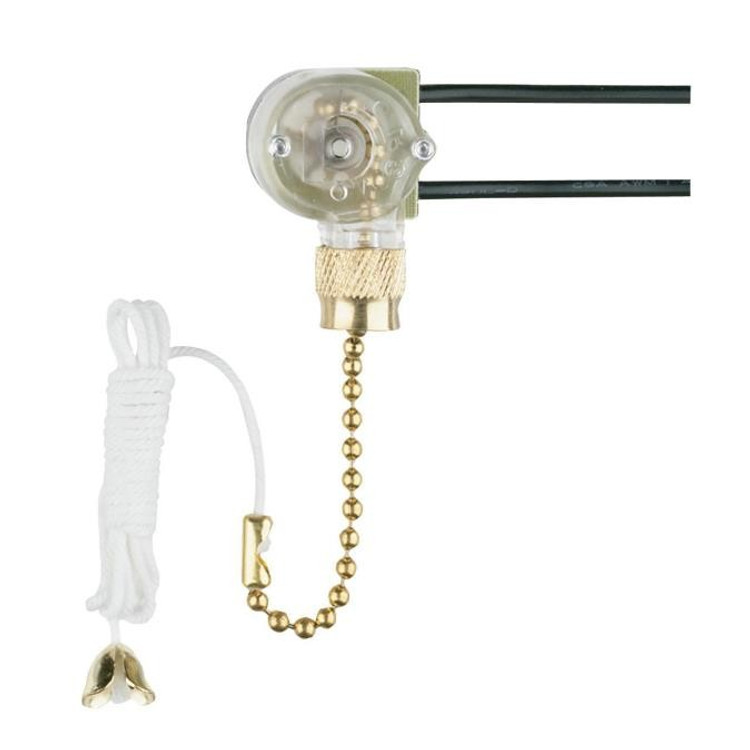 Westinghouse Lighting - 7702300 - Fan Light Switch with Pull Chain - Switch Pull Chain - Polished Brass