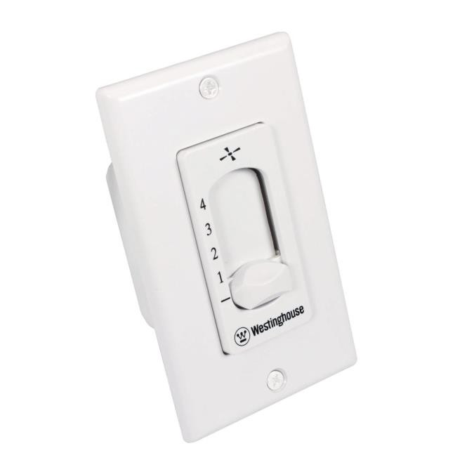 Westinghouse Lighting - 7787200 - Single Slide 4 Speed Ceiling Fan Wall Control - Control - White