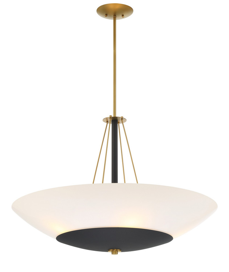 Minka-Lavery - 1705-781 - Five Light Pendant - Bax - Sand Coal and Soft Brass Minka-Lavery - 1705-781 - Five Light Pendant - Bax - Sand Coal and Soft Brass