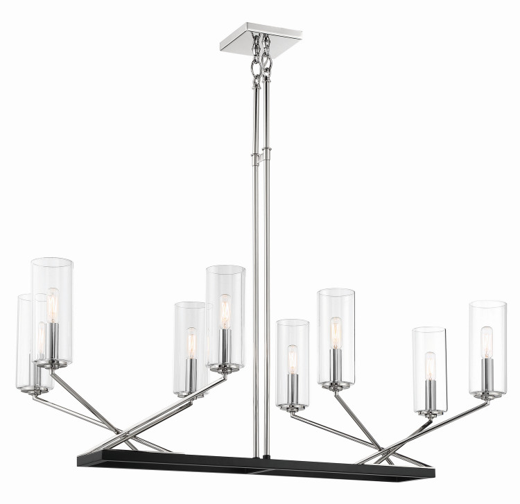 Minka-Lavery - 2496-572 - Eight Light Island Pendant - Highland Crossing - Polished Nickel w/Coal