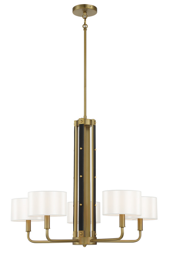 Minka-Lavery - 2785-695 - Five Light Chandelier - Chelsea by Robin Baron - Soft Brass