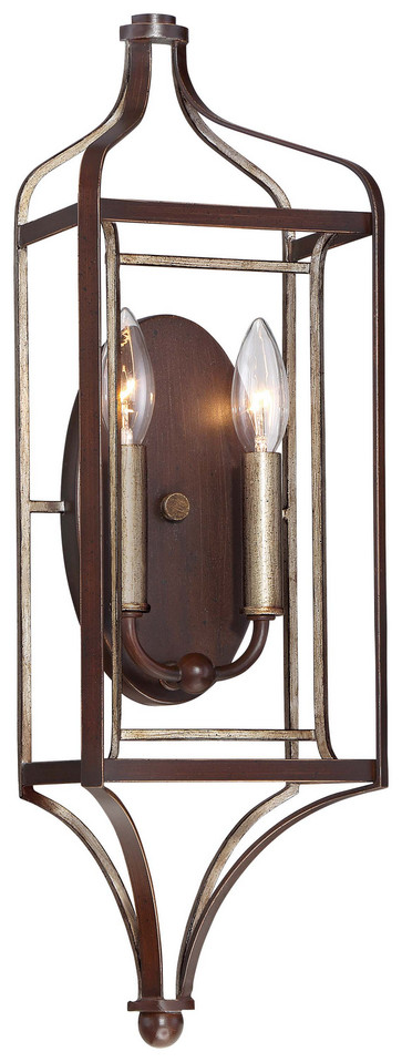 Minka-Lavery - 4342-593 - Two Light Wall Sconce - Astrapia - Dark Rubbed Sienna w/Aged Silver
