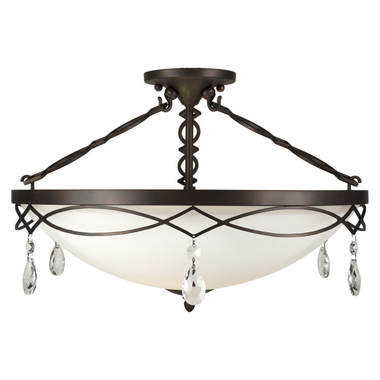 Forte - 2498-04-32 - Four Light Semi Flush Mount - Antique Bronze