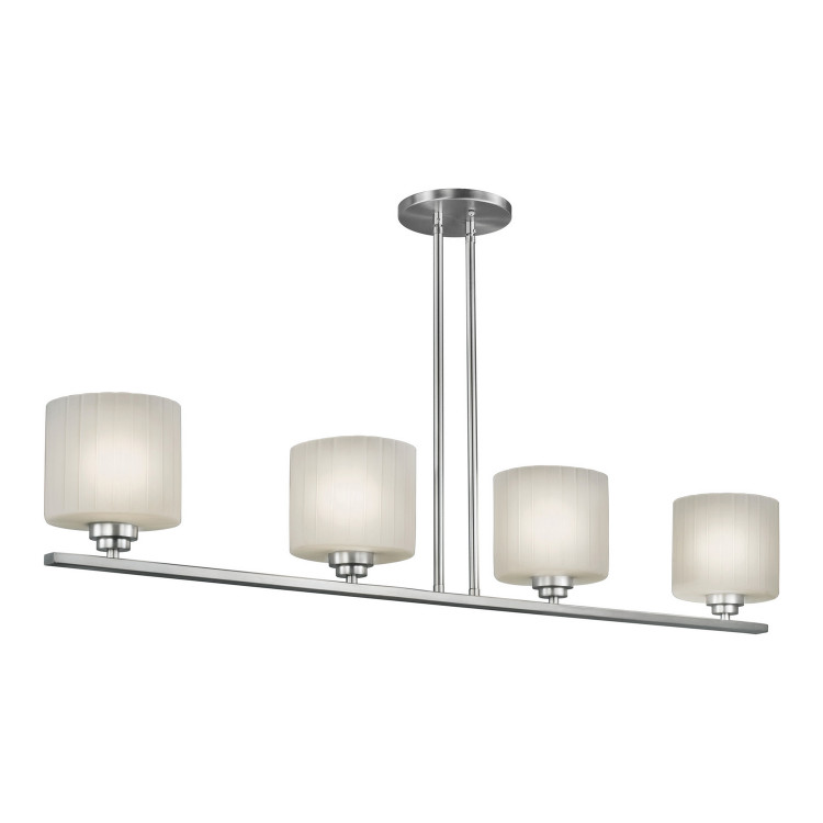 Forte - 2626-04-55 - Four Light Island Pendant - Brushed Nickel