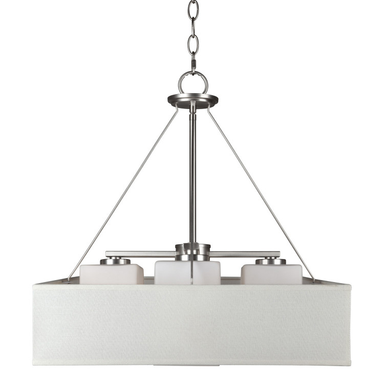 Forte - 2658-04-55 - Four Light Foyer Pendant - Brushed Nickel