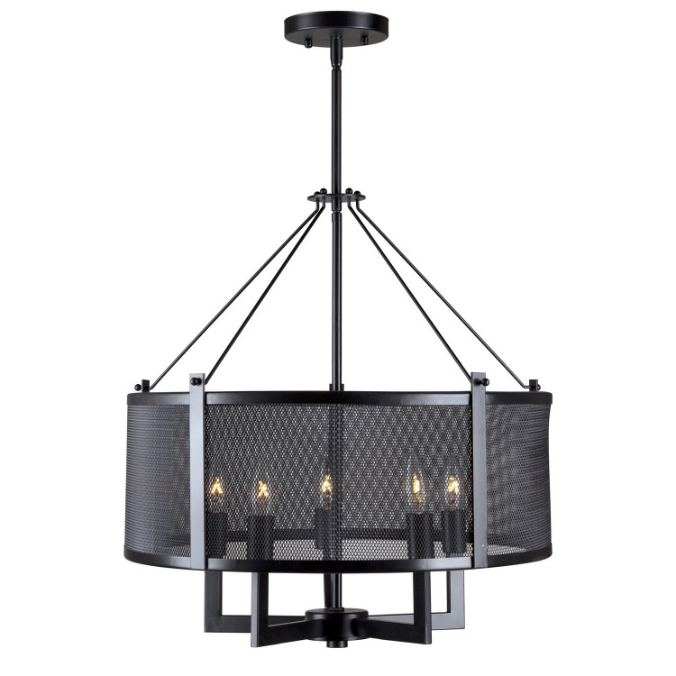 Forte - 2667-05-04 - Five Light Pendant - Black