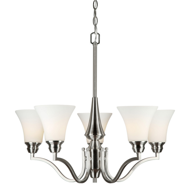 Forte - 2690-05-55 - Five Light Chandelier - Brushed Nickel