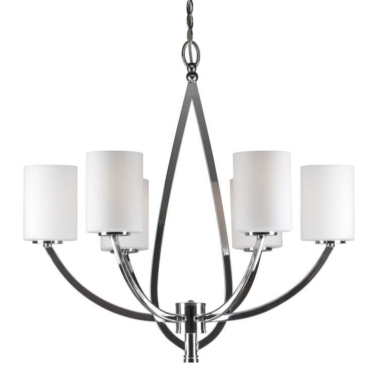 Forte - 2696-06-05 - Six Light Chandelier - Chrome