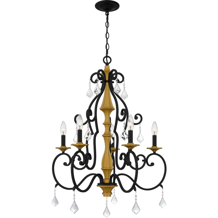 Quoizel - AEA5026MBK - Five Light Chandelier - Althea - Matte Black