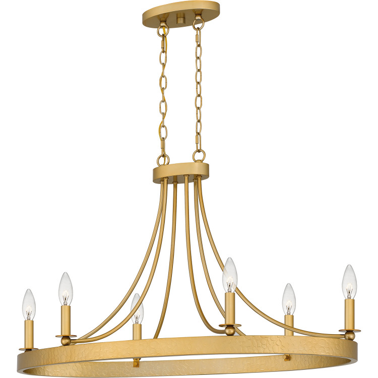 Quoizel - APN636LG - Six Light Island Chandelier - Aspyn - Light Gold