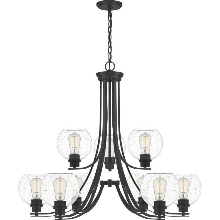 Quoizel - PRUS5034MBK - Nine Light Chandelier - Pruitt - Matte Black Quoizel - PRUS5034MBK - Nine Light Chandelier - Pruitt - Matte Black