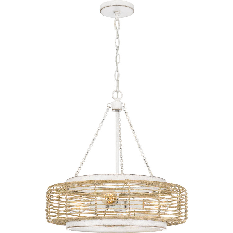 Quoizel - QP5573AWH - Four Light Pendant - Quoizel Pendant - Antique White