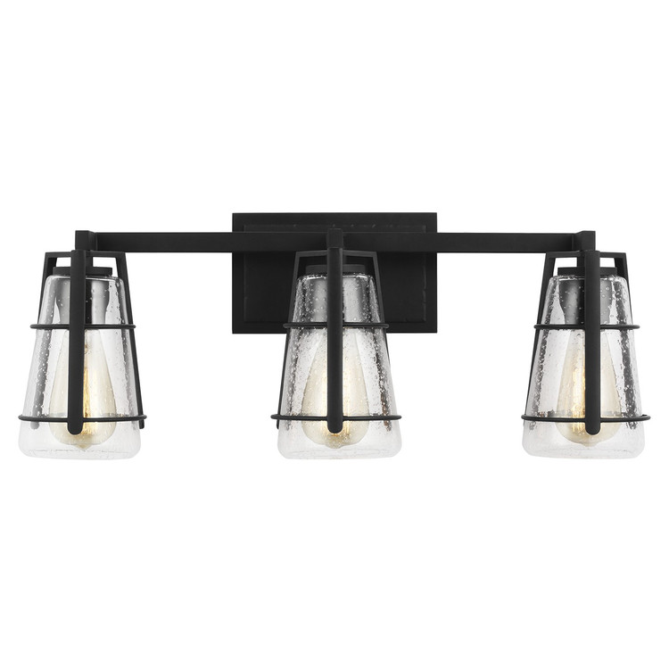 Generation Lighting - VS2473MBK - Three Light Vanity - Adelaide - Midnight Black