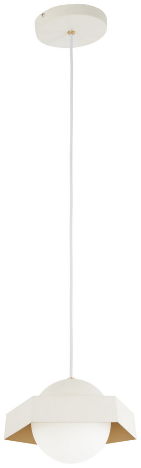George Kovacs - P1390-044G-L - LED Mini Pendant - Five-O - Textured White Exterior with Gold Leaf Interior